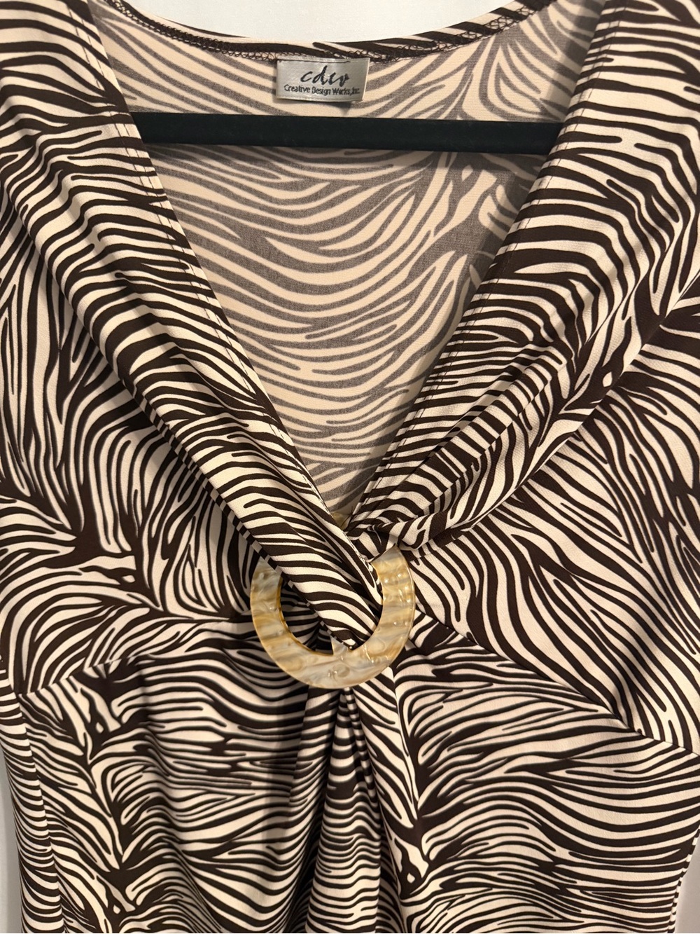 Animal print knot front soft top SZ M/L